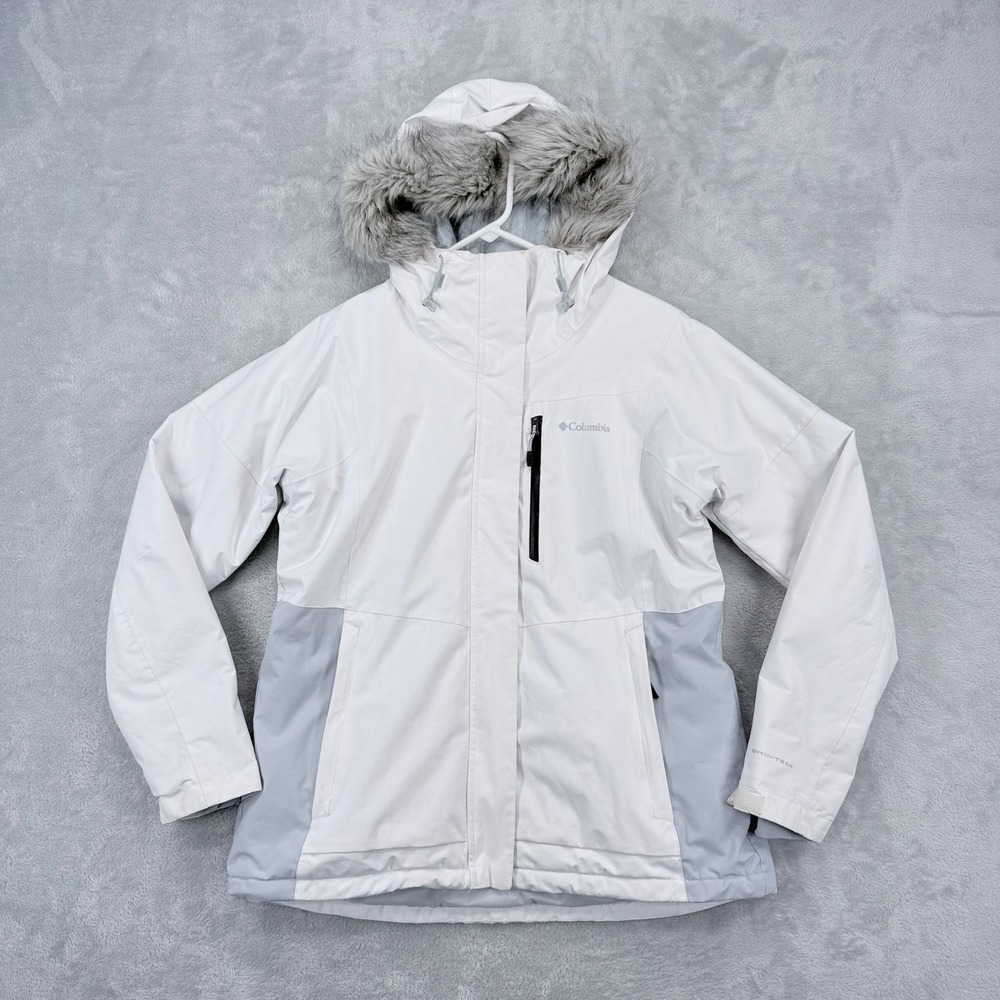 Columbia Ava Alpine Insulated Ski Jacket Womens XL White Omni-Tech Omni-Heat